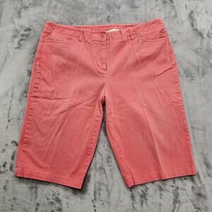 Vintage 90s‎ Basic Editions Shorts Womens 14 Pink Stretch Cotton Slim Leg Chino